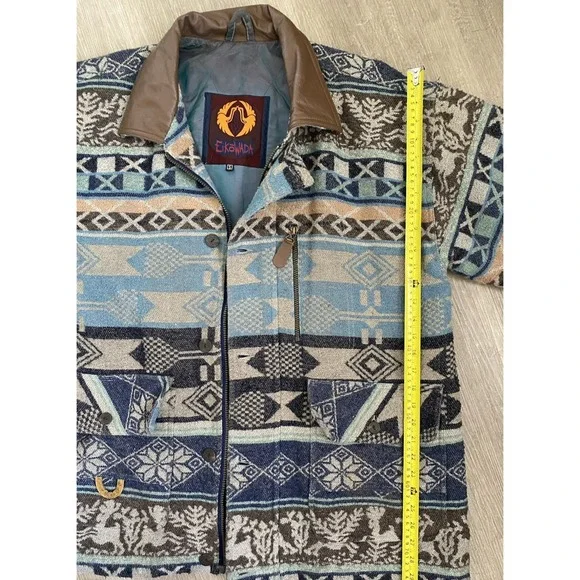 EikoWada EW Southwest Jacket Vintage Wool Blend Blanket Coat Cozy Cabin Gorpcore - Picture 8 of 9